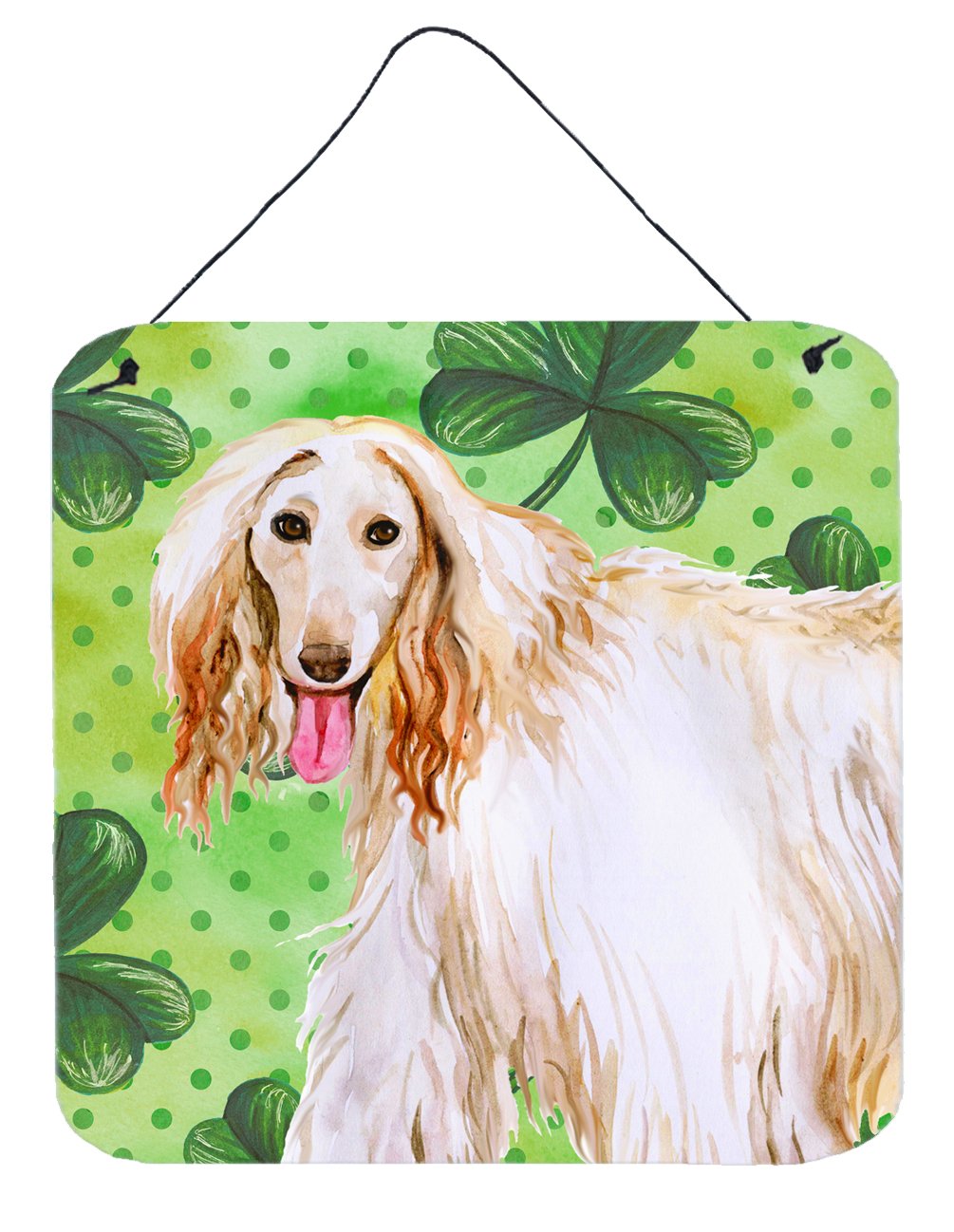 Afghan Hound St Patrick&#39;s Wall or Door Hanging Prints BB9876DS66 by Caroline&#39;s Treasures
