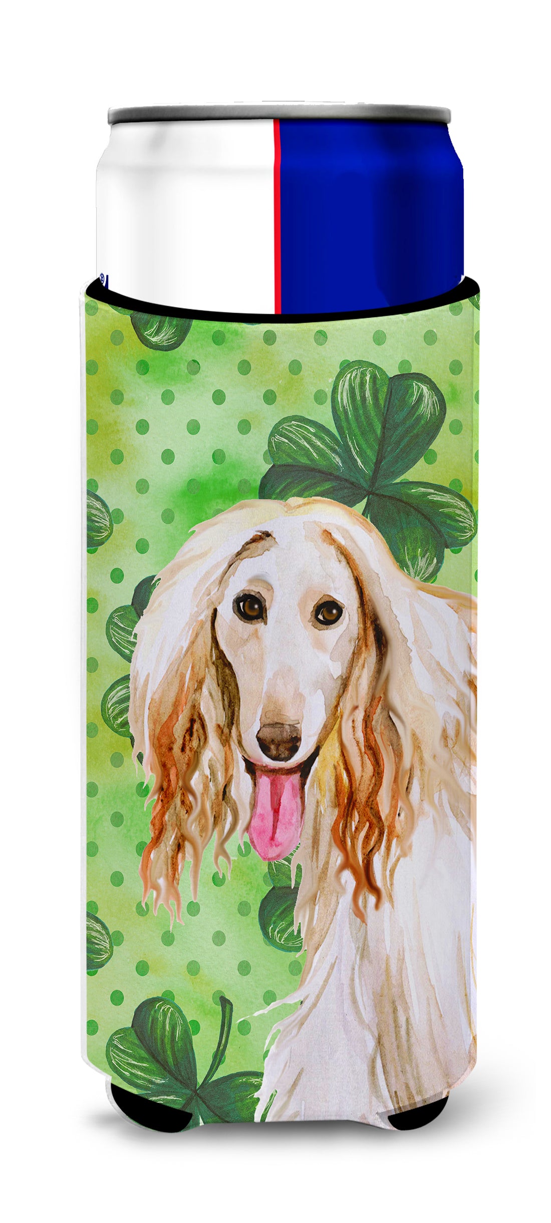 Afghan Hound St Patrick&#39;s  Ultra Hugger for slim cans BB9876MUK  the-store.com.