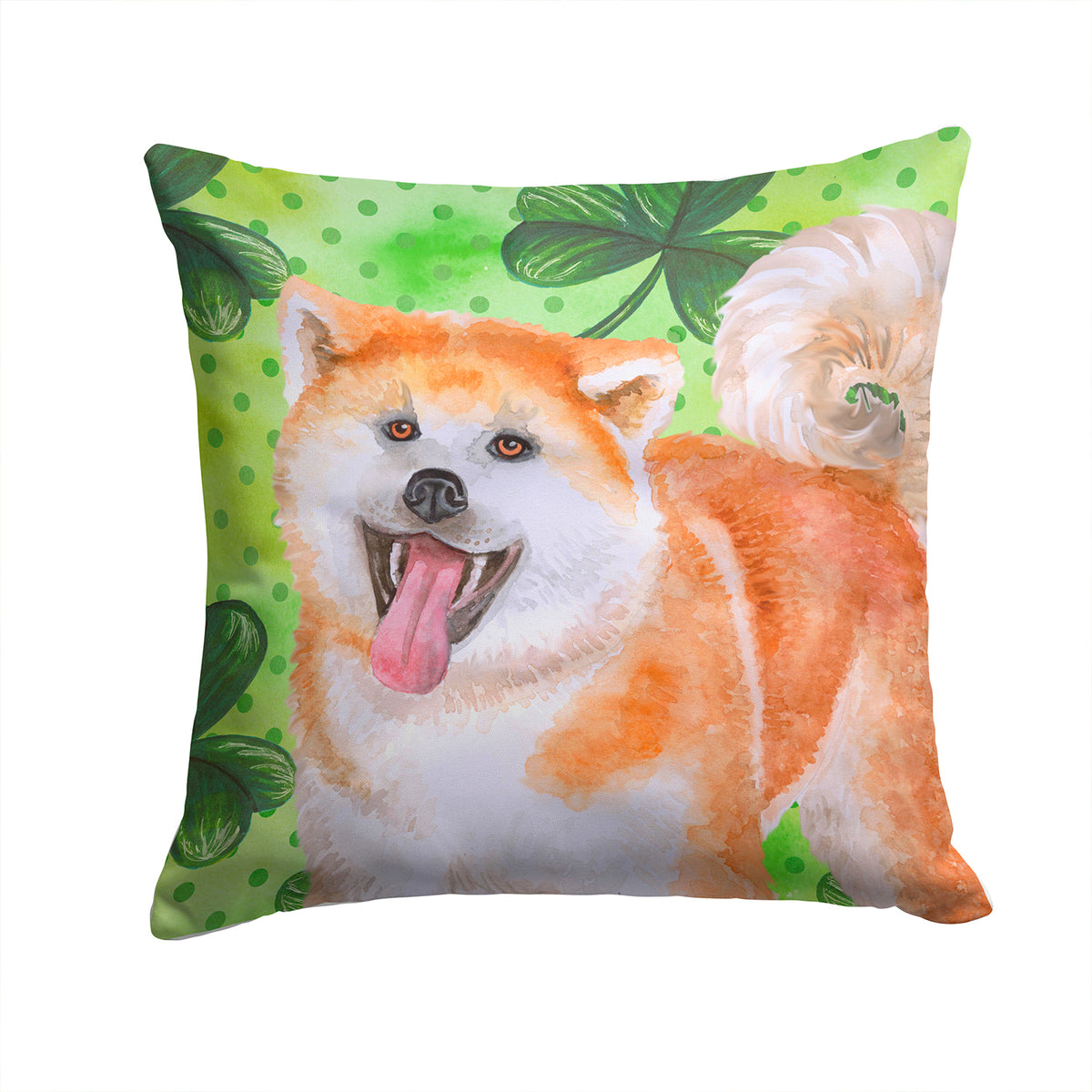 Akita St Patrick&#39;s Fabric Decorative Pillow BB9877PW1414 - the-store.com