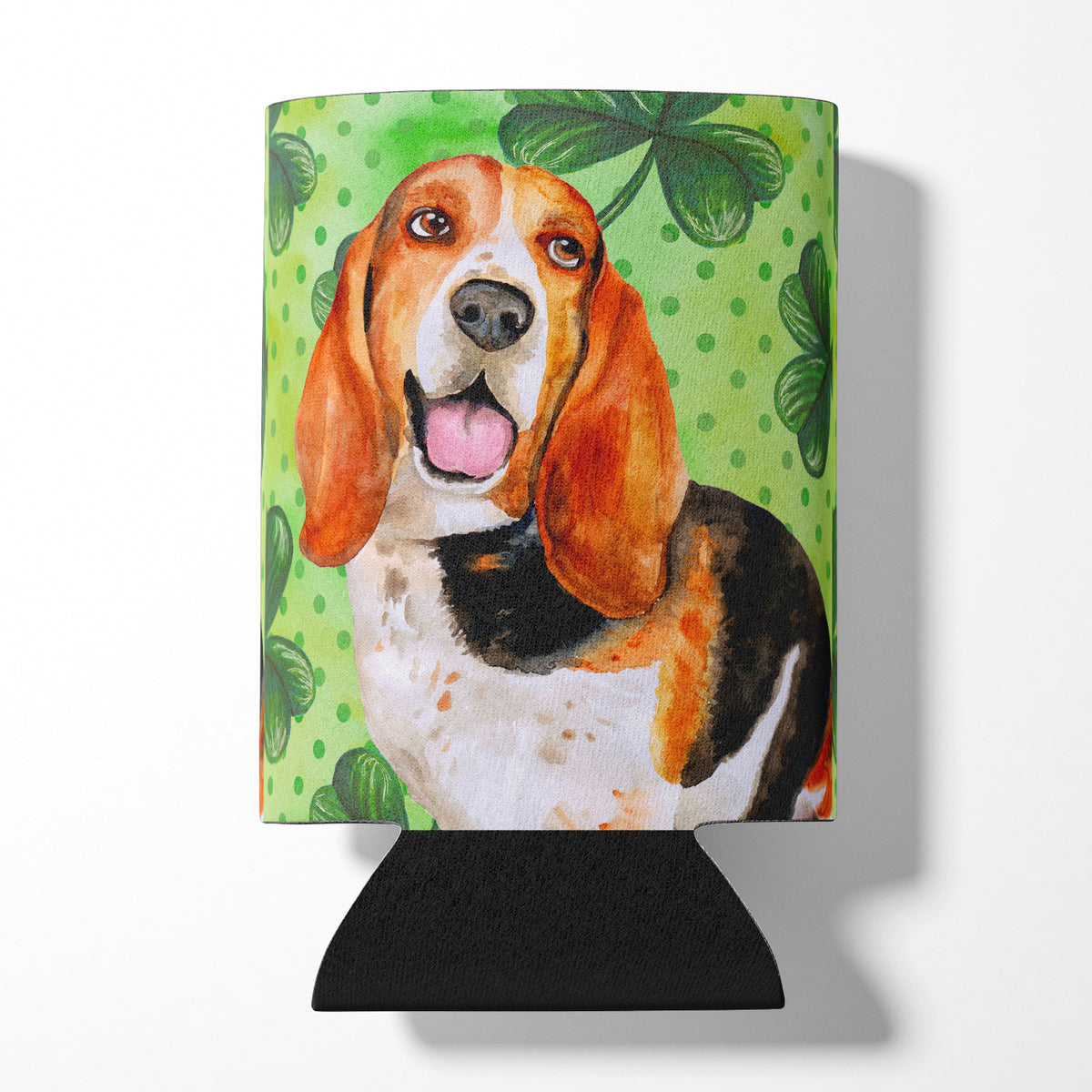 Basset Hound St Patrick&#39;s Can or Bottle Hugger BB9878CC  the-store.com.