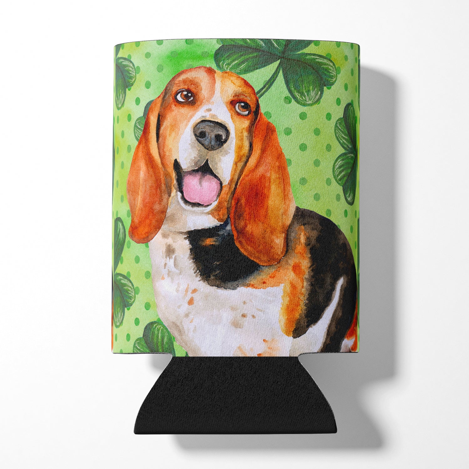 Basset Hound St Patrick's Can or Bottle Hugger BB9878CC  the-store.com.