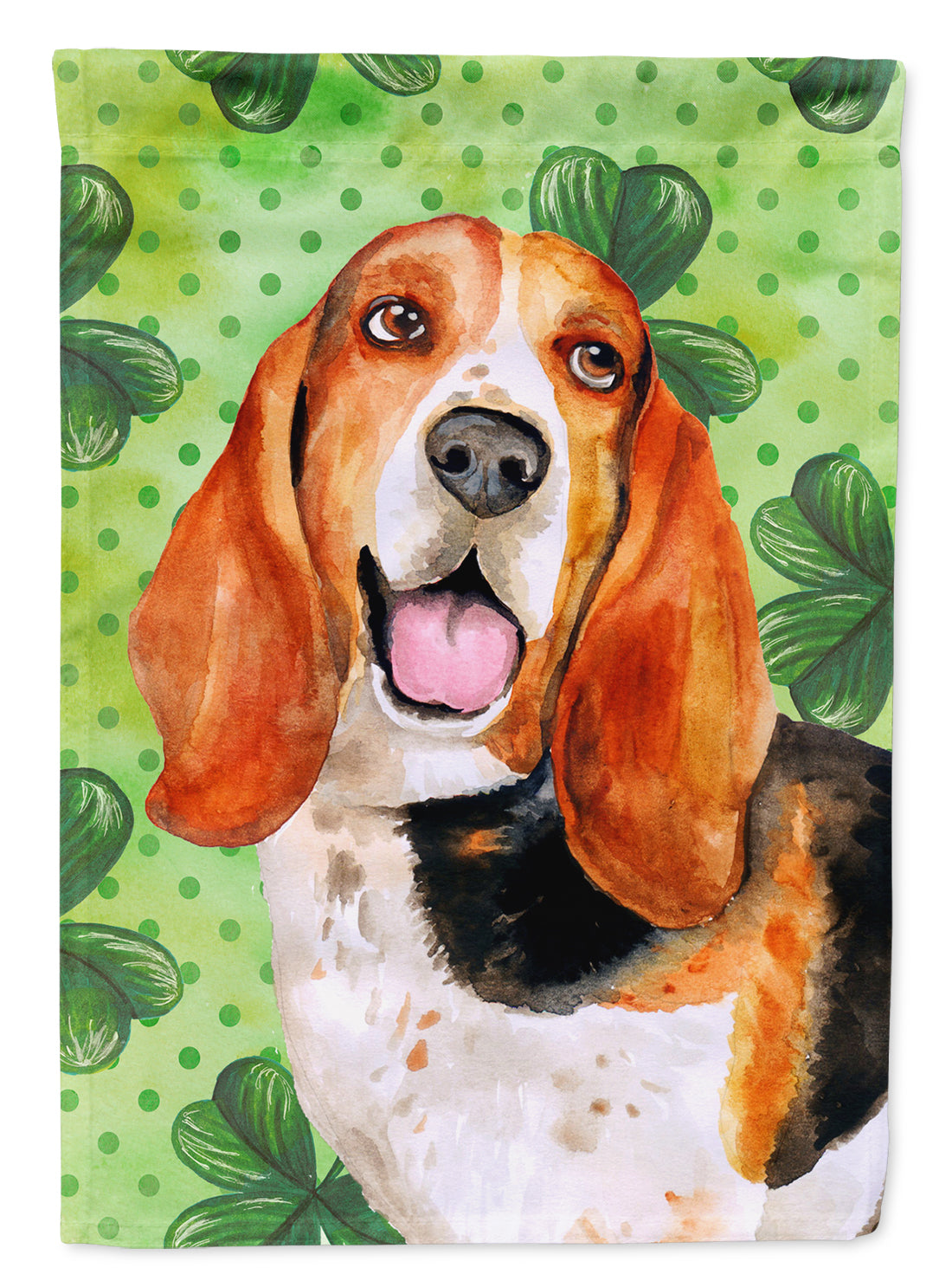 Basset Hound St Patrick's Flag Canvas House Size BB9878CHF  the-store.com.