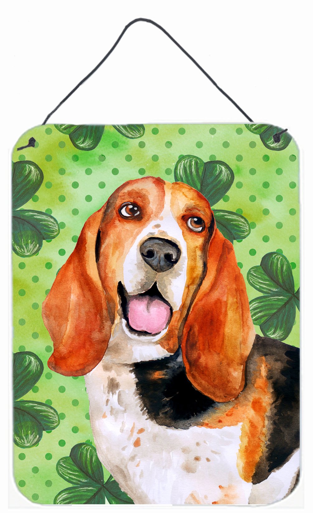 Basset Hound St Patrick&#39;s Wall or Door Hanging Prints BB9878DS1216 by Caroline&#39;s Treasures