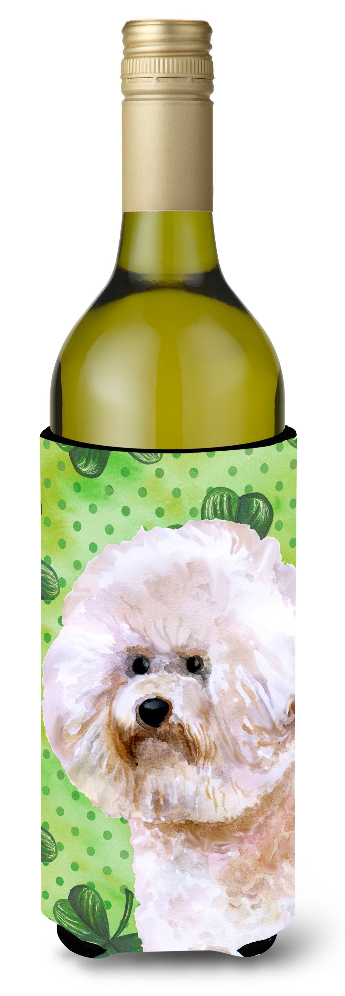 Bichon Frise #2 St Patrick&#39;s Wine Bottle Beverge Insulator Hugger BB9879LITERK by Caroline&#39;s Treasures