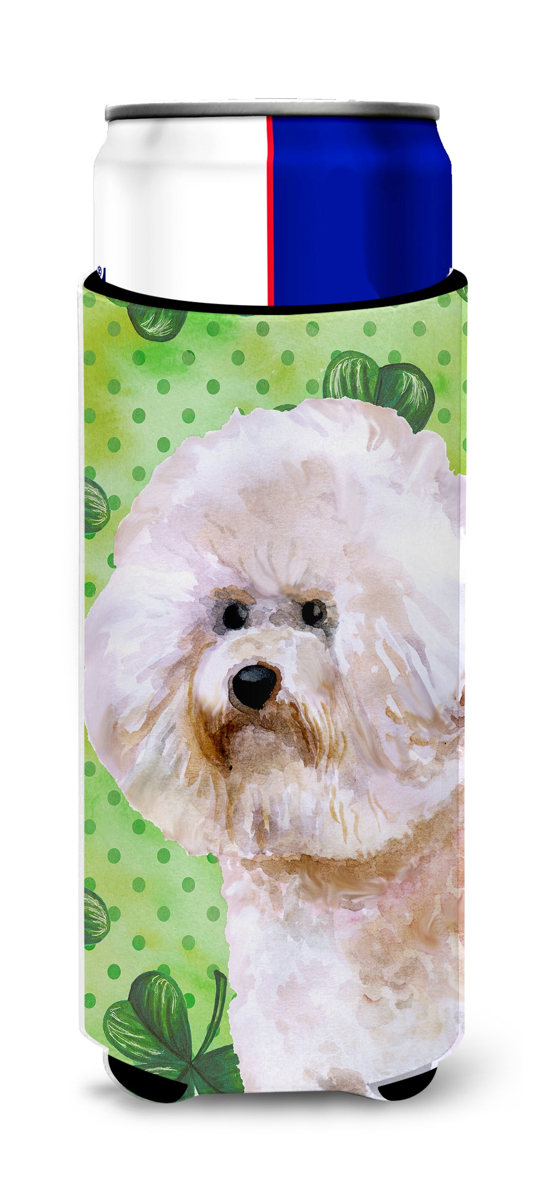 Bichon Frise #2 St Patrick&#39;s  Ultra Hugger for slim cans BB9879MUK  the-store.com.