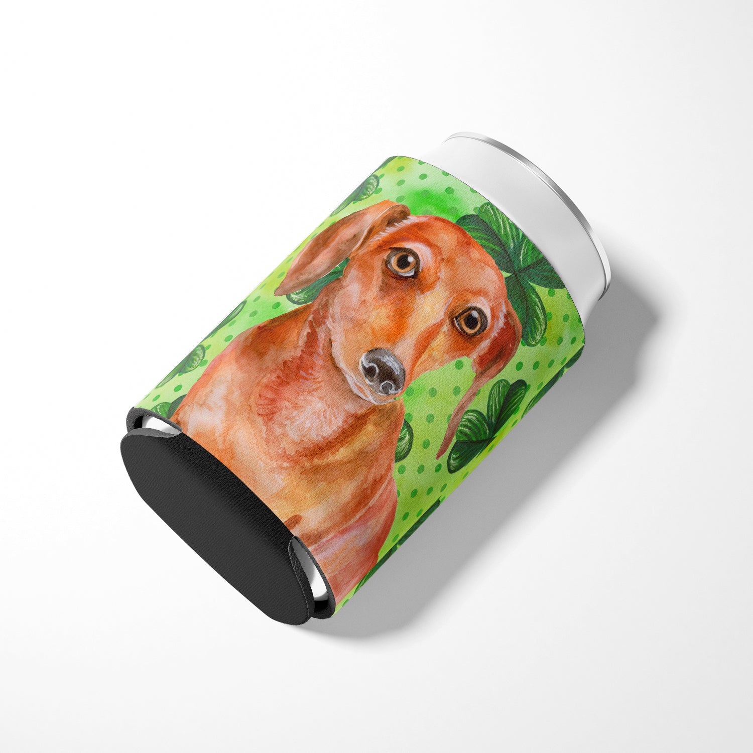 Red Dachshund St Patrick's Can or Bottle Hugger BB9881CC  the-store.com.