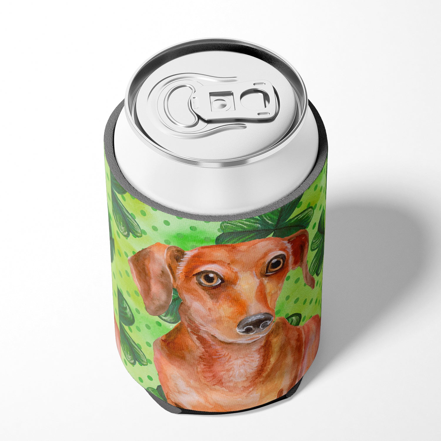 Red Dachshund St Patrick's Can or Bottle Hugger BB9881CC