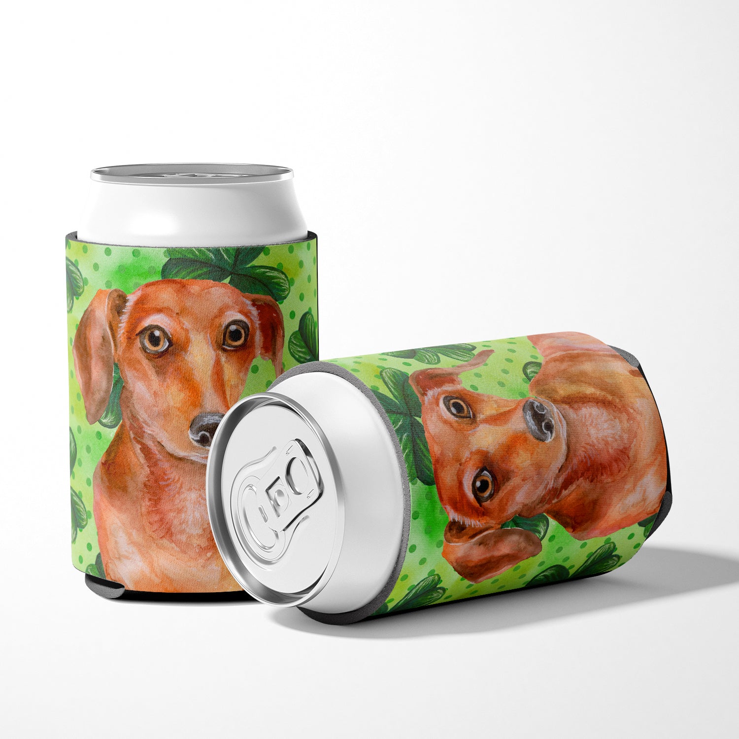 Red Dachshund St Patrick's Can or Bottle Hugger BB9881CC