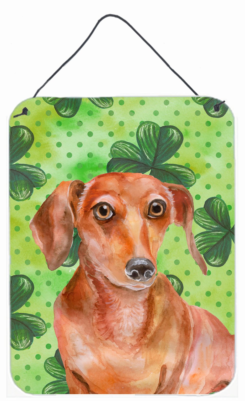 Red Dachshund St Patrick&#39;s Wall or Door Hanging Prints BB9881DS1216 by Caroline&#39;s Treasures
