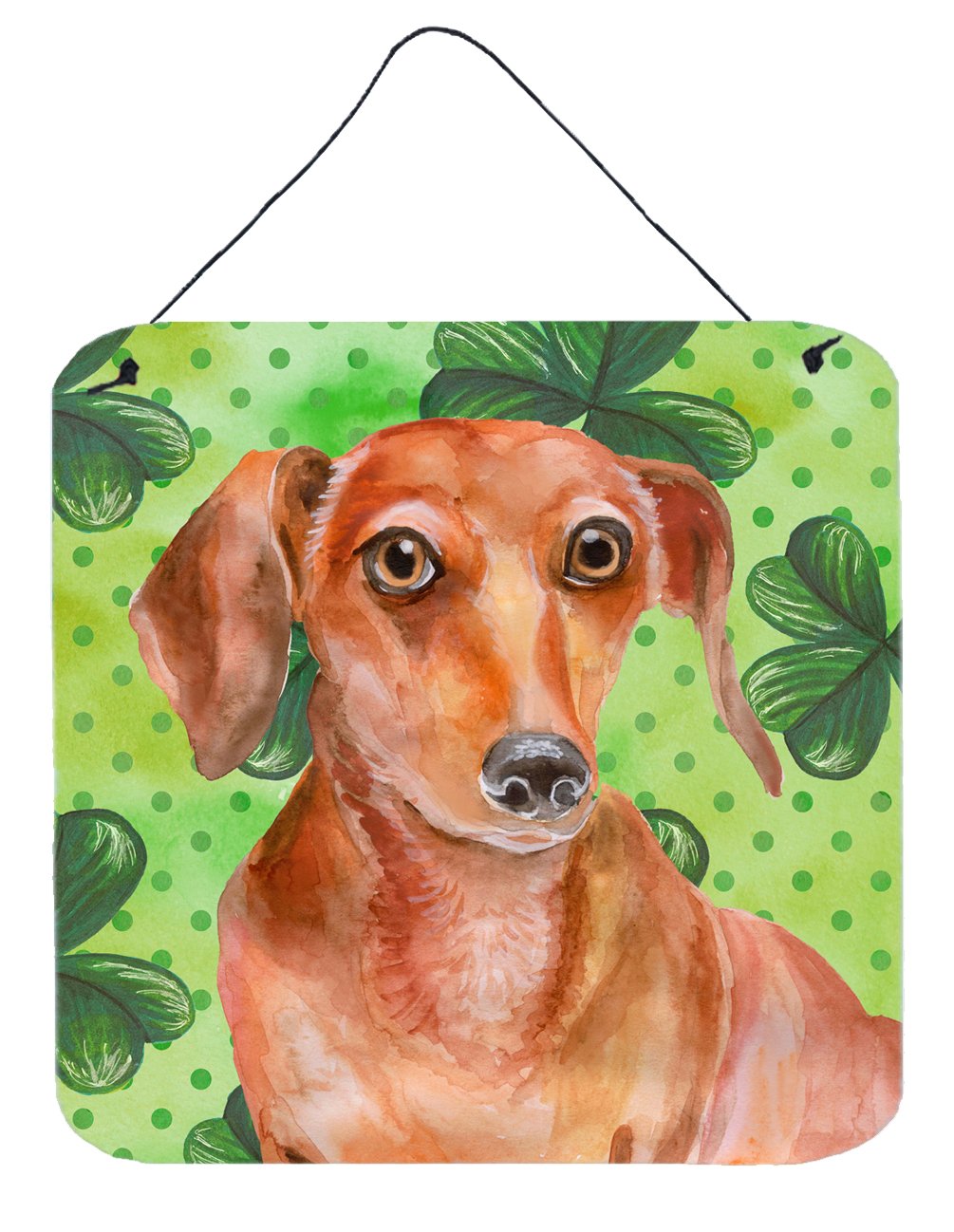 Red Dachshund St Patrick&#39;s Wall or Door Hanging Prints BB9881DS66 by Caroline&#39;s Treasures