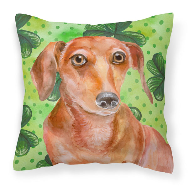Red Dachshund St Patrick's Fabric Decorative Pillow BB9881PW1818 by Caroline's Treasures