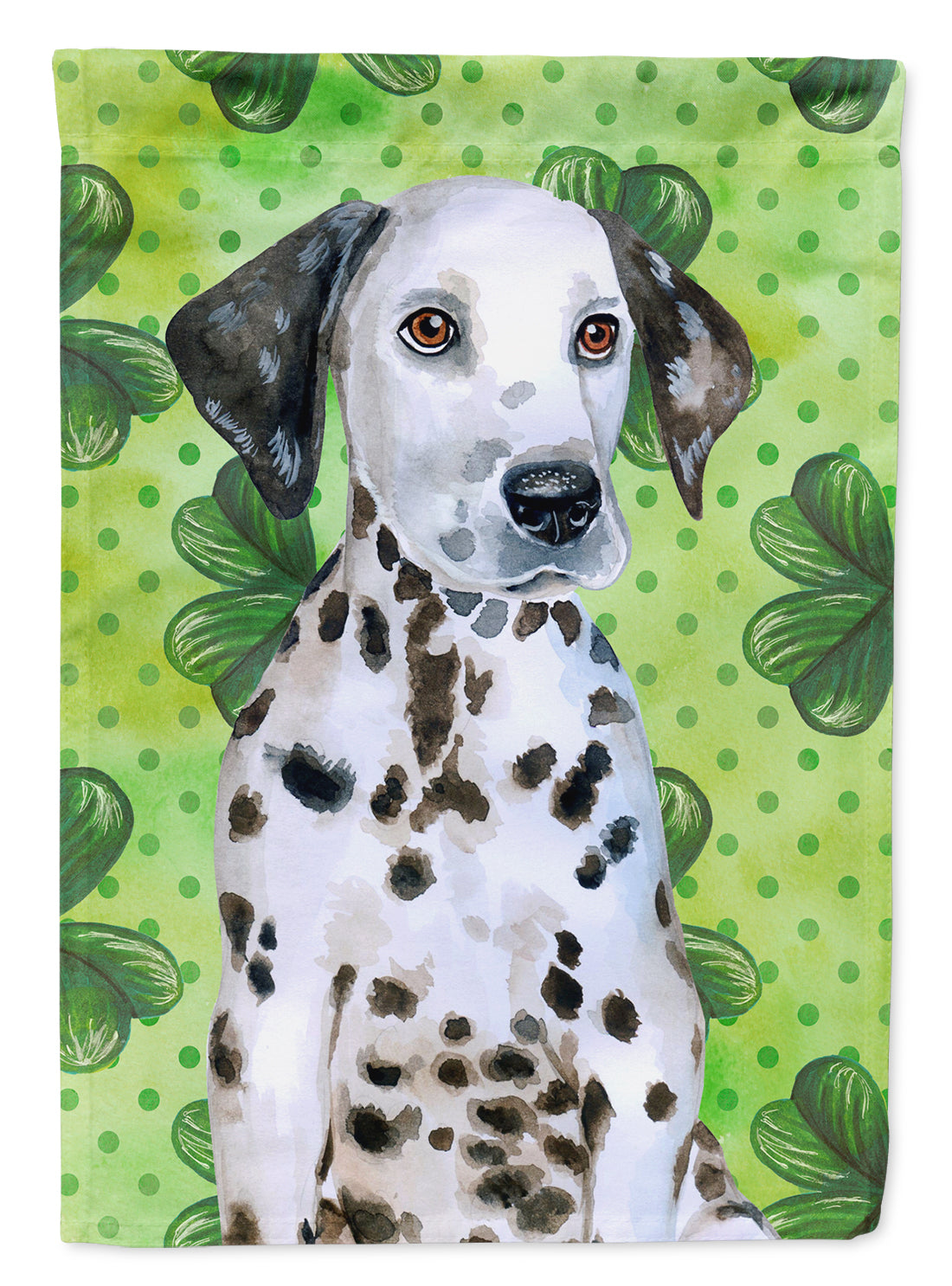 Dalmatian Puppy St Patrick&#39;s Flag Canvas House Size BB9882CHF  the-store.com.