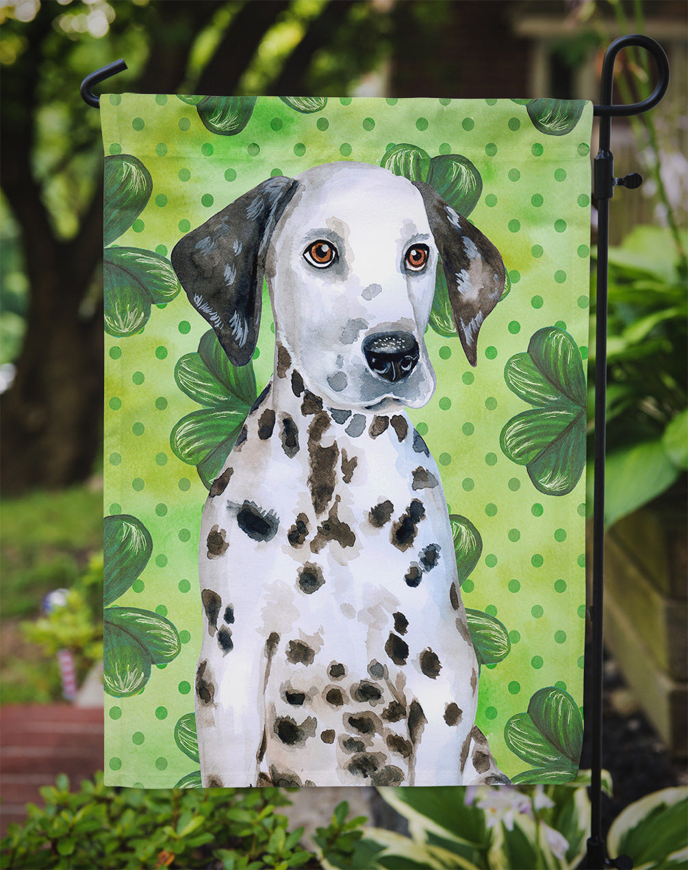 Dalmatian Puppy St Patrick's Flag Garden Size BB9882GF