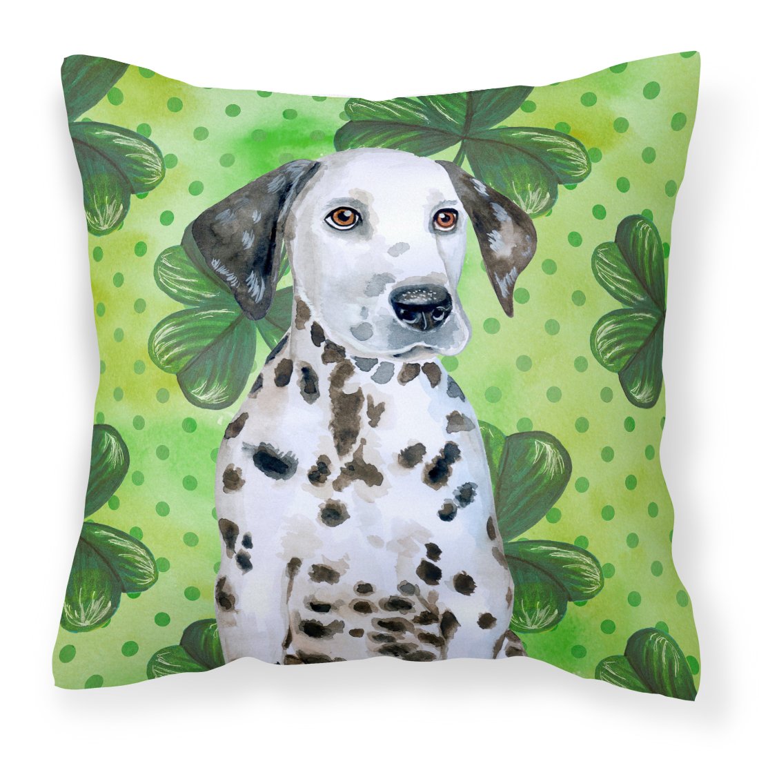 Dalmatian Puppy St Patrick&#39;s Fabric Decorative Pillow BB9882PW1818 by Caroline&#39;s Treasures