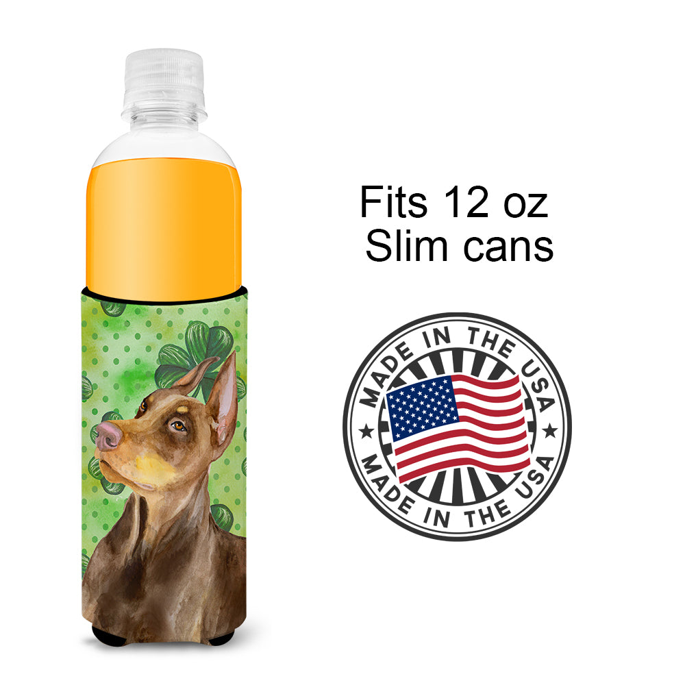 Doberman Pinscher St Patrick's  Ultra Hugger for slim cans BB9883MUK