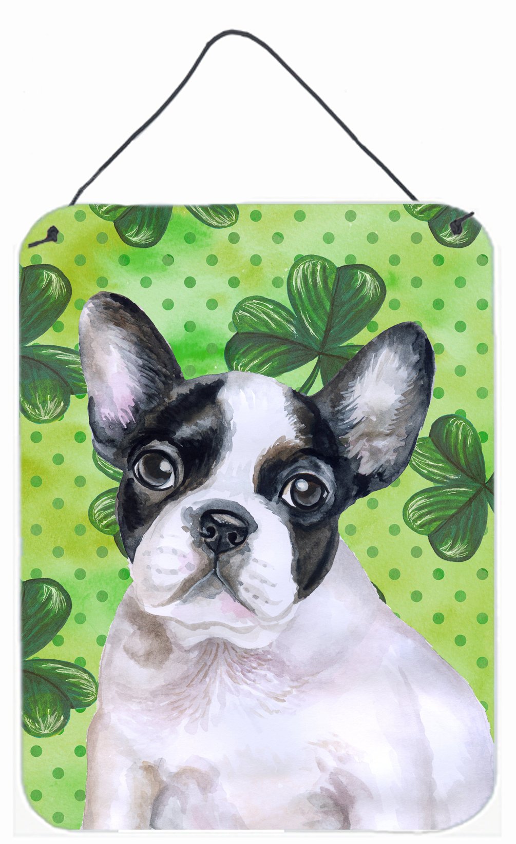 French Bulldog Black White St Patrick&#39;s Wall or Door Hanging Prints BB9884DS1216 by Caroline&#39;s Treasures