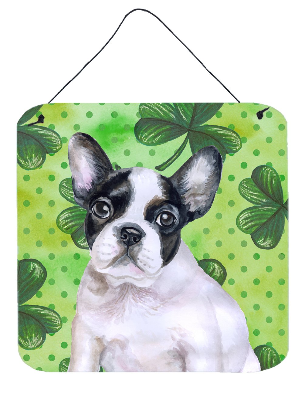 French Bulldog Black White St Patrick&#39;s Wall or Door Hanging Prints BB9884DS66 by Caroline&#39;s Treasures