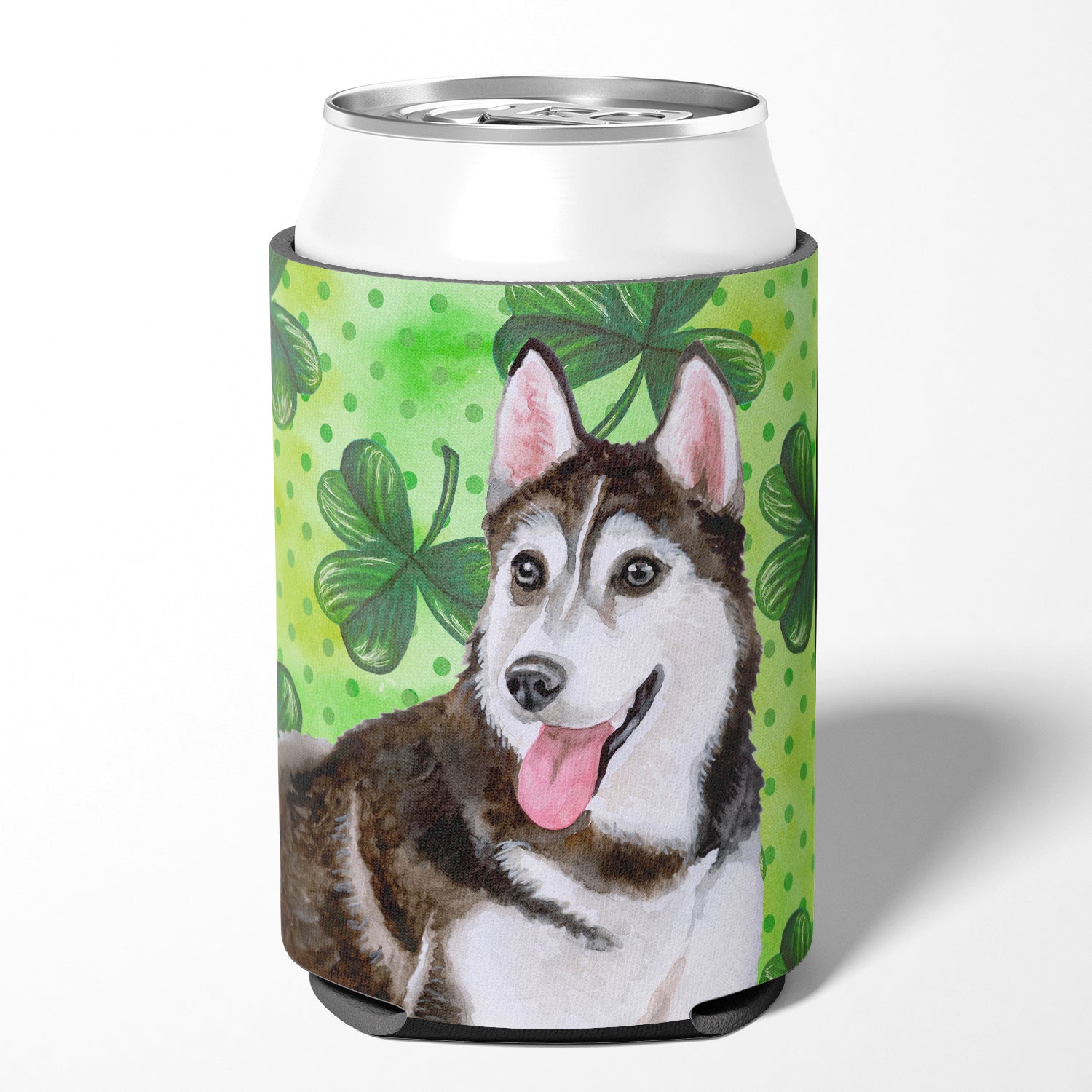 Siberian Husky #2 St Patrick's Can or Bottle Hugger BB9886CC