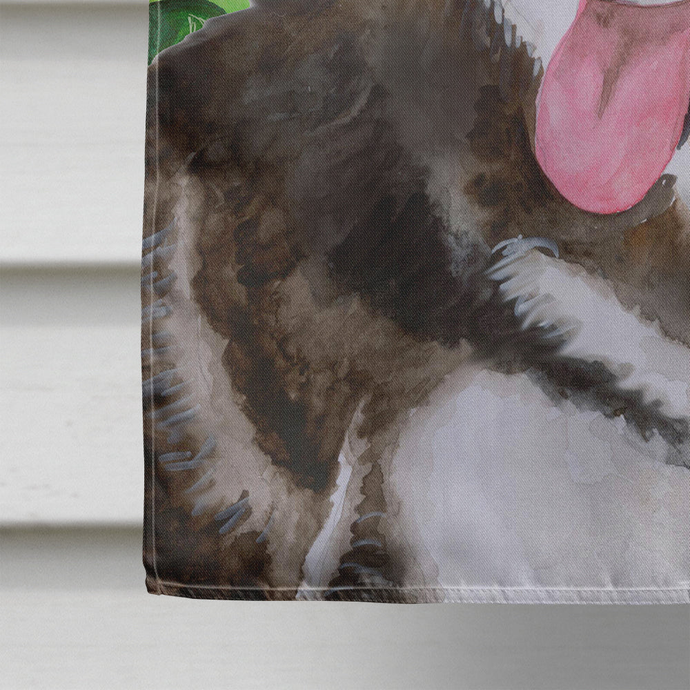 Siberian Husky #2 St Patrick's Flag Canvas House Size BB9886CHF