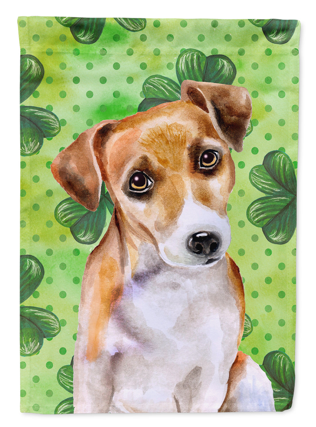 Jack Russell Terrier #2 St Patrick&#39;s Flag Canvas House Size BB9887CHF
