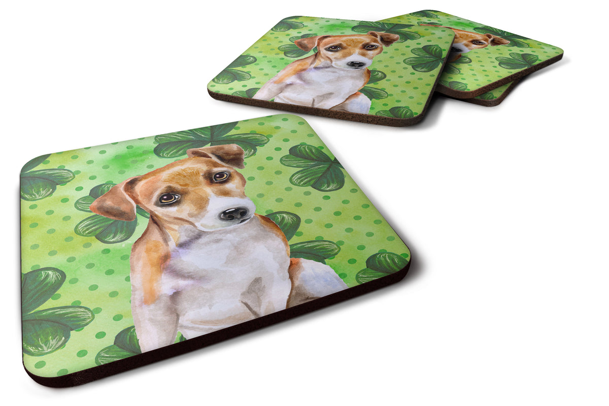Jack Russell Terrier #2 St Patrick&#39;s Foam Coaster Set of 4 BB9887FC - the-store.com