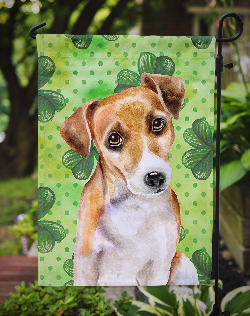 Jack Russell Terrier #2 St Patrick's Flag Garden Size BB9887GF  the-store.com.