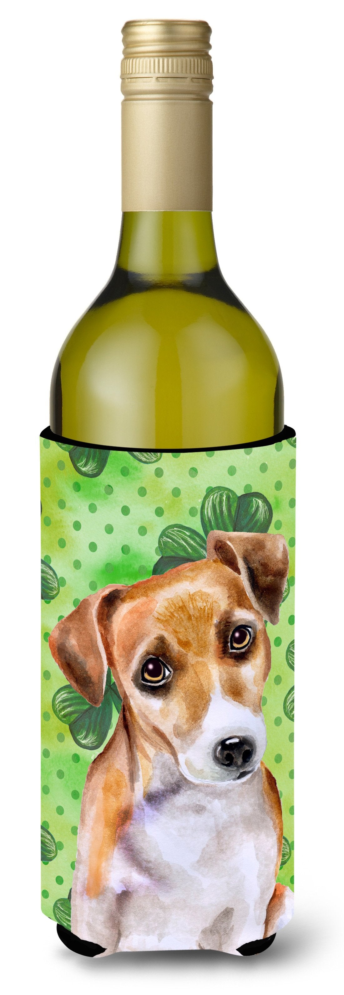 Jack Russell Terrier #2 St Patrick&#39;s Wine Bottle Beverge Insulator Hugger BB9887LITERK by Caroline&#39;s Treasures