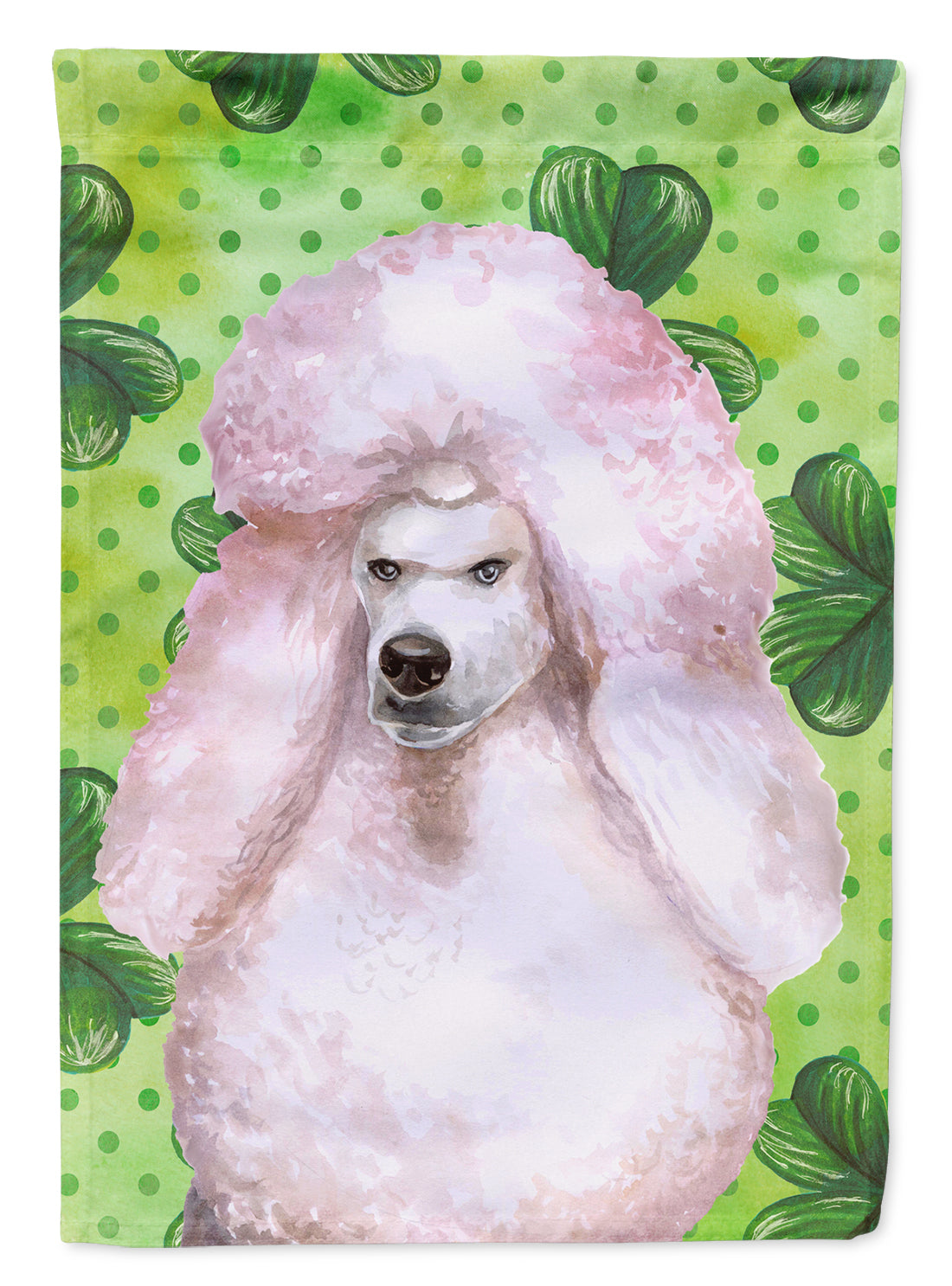White Standard Poodle St Patrick&#39;s Flag Canvas House Size BB9891CHF