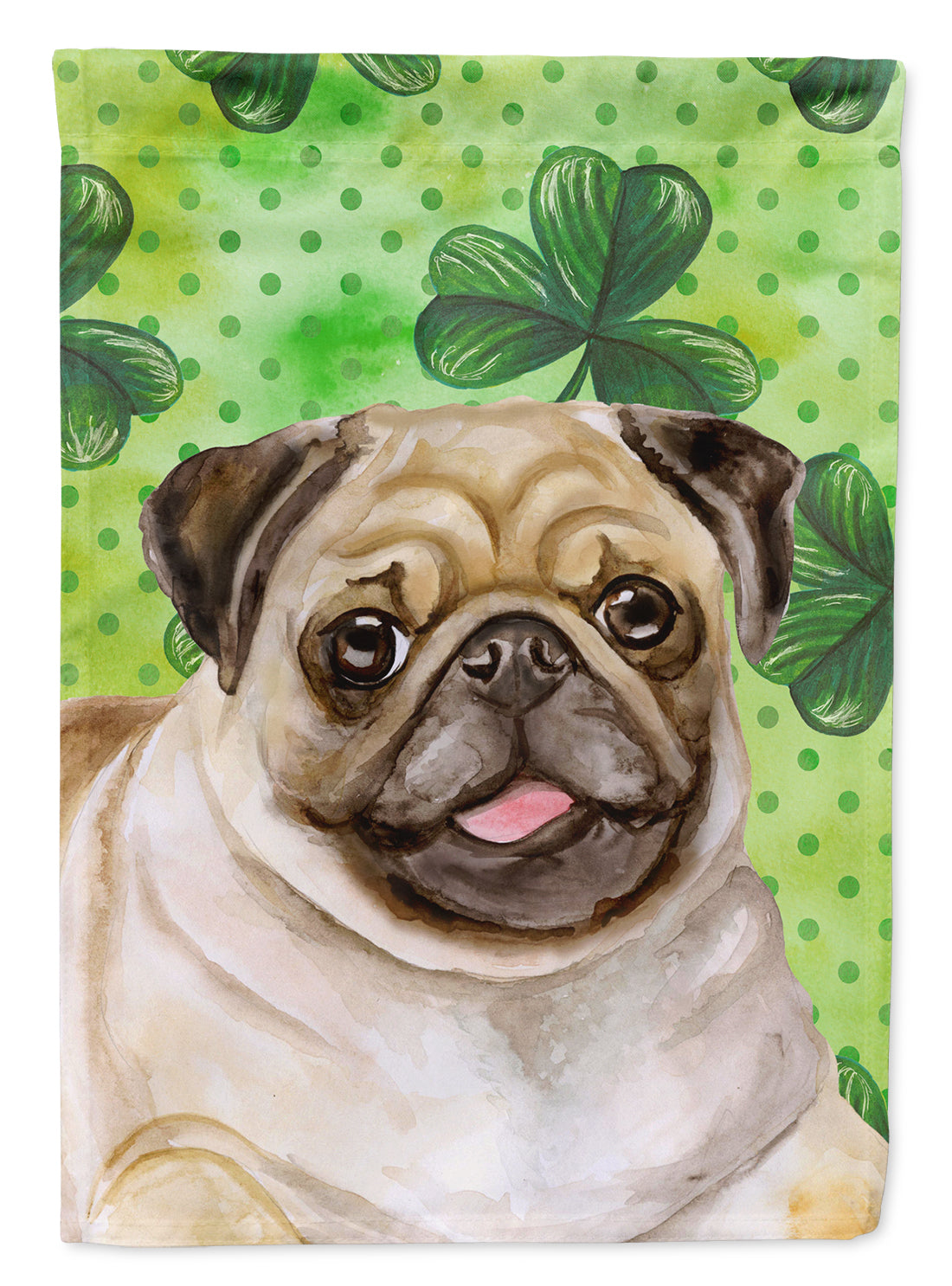 Fawn Pug St Patrick's Flag Canvas House Size BB9892CHF  the-store.com.