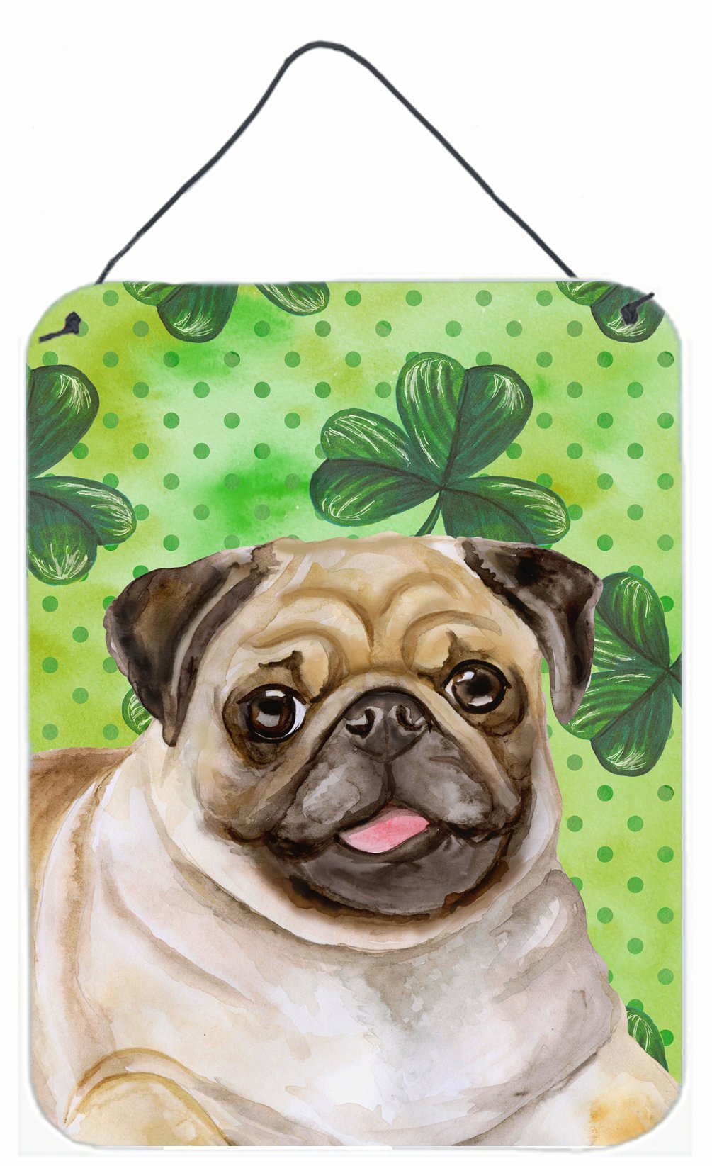 Fawn Pug St Patrick&#39;s Wall or Door Hanging Prints BB9892DS1216 by Caroline&#39;s Treasures