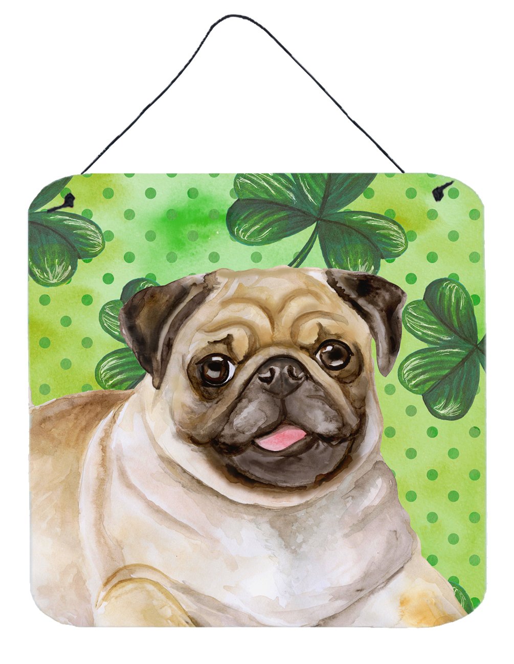 Fawn Pug St Patrick&#39;s Wall or Door Hanging Prints BB9892DS66 by Caroline&#39;s Treasures