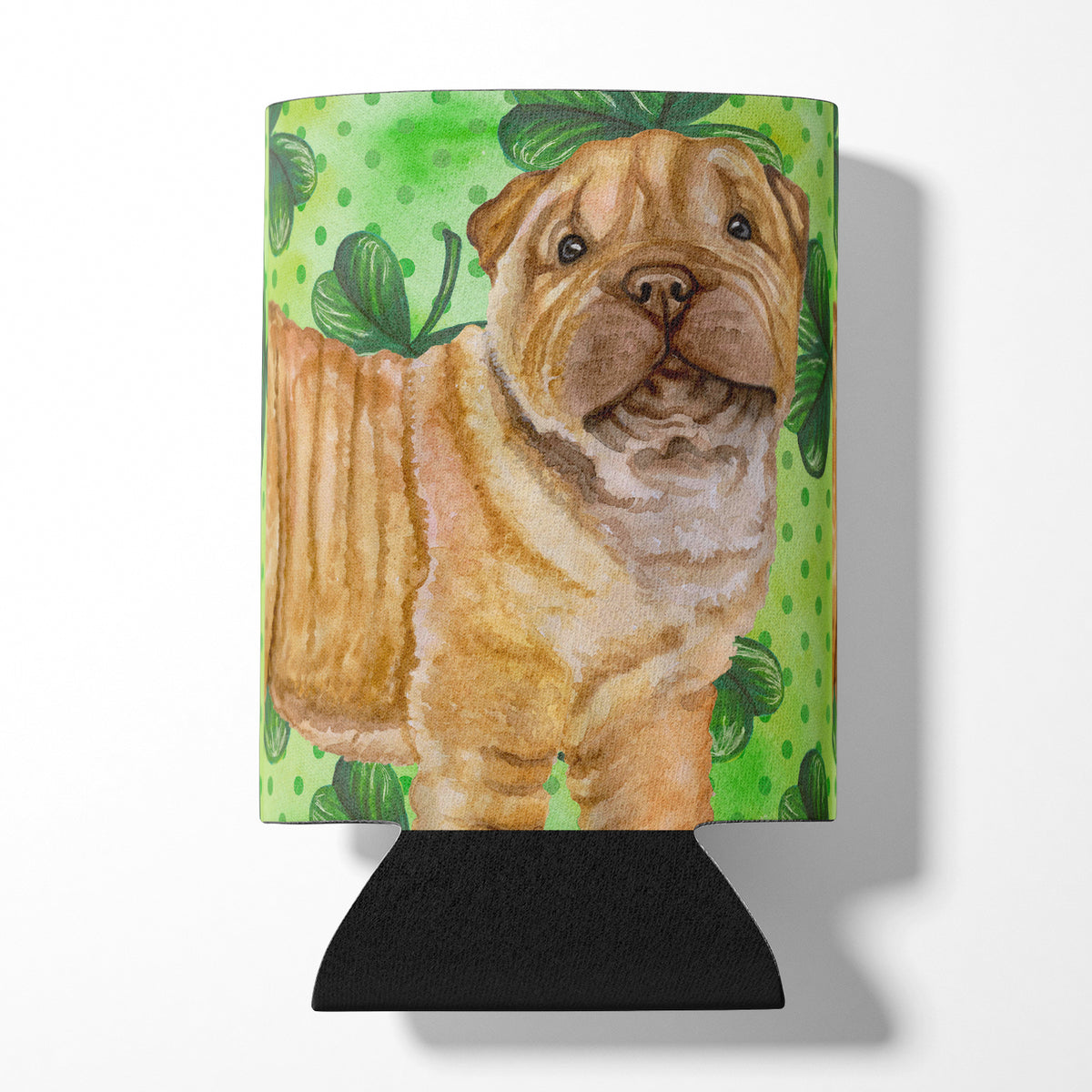 Shar Pei Puppy St Patrick&#39;s Can or Bottle Hugger BB9893CC  the-store.com.