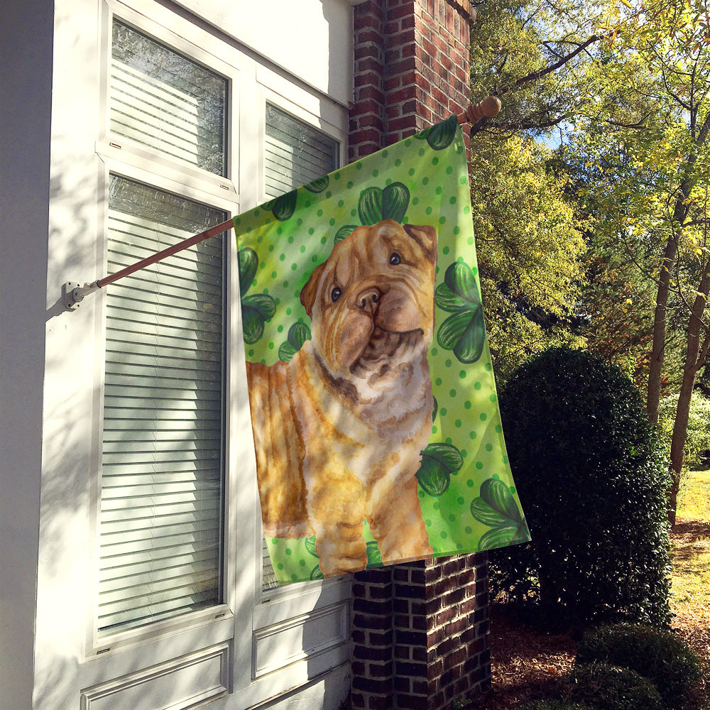 Shar Pei Puppy St Patrick's Flag Canvas House Size BB9893CHF  the-store.com.