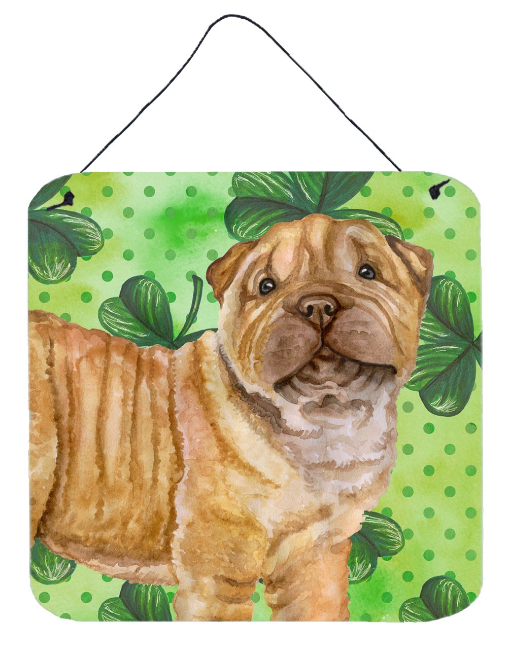 Shar Pei Puppy St Patrick&#39;s Wall or Door Hanging Prints BB9893DS66 by Caroline&#39;s Treasures
