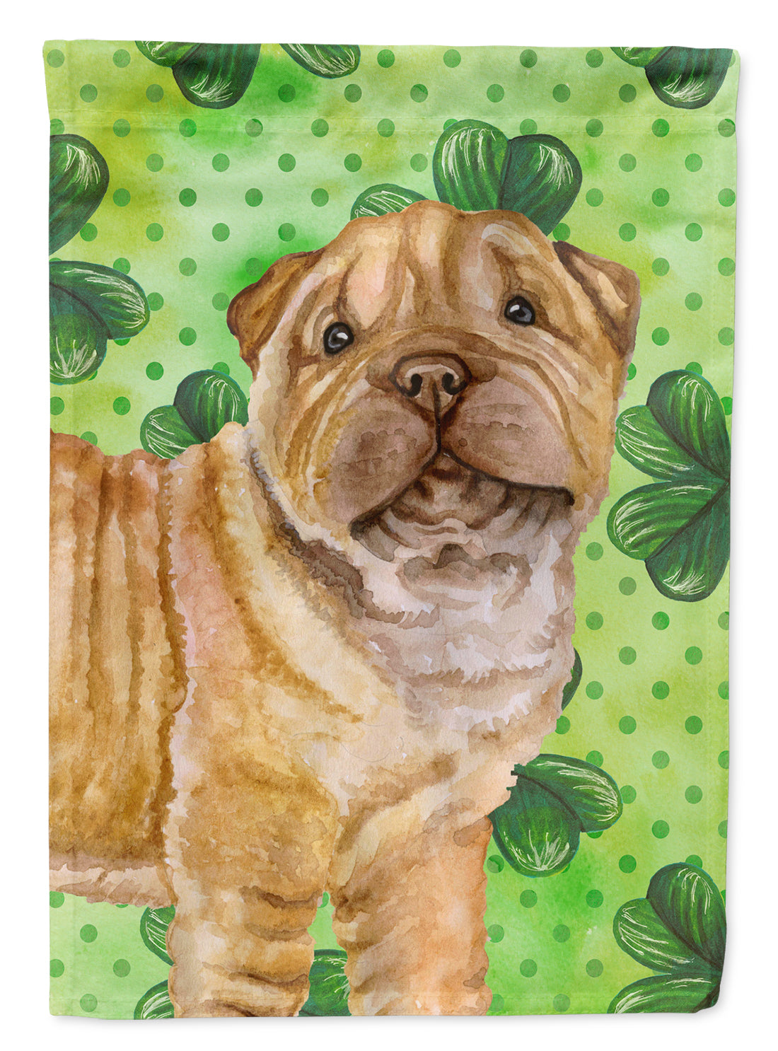 Shar Pei Puppy St Patrick&#39;s Flag Garden Size BB9893GF