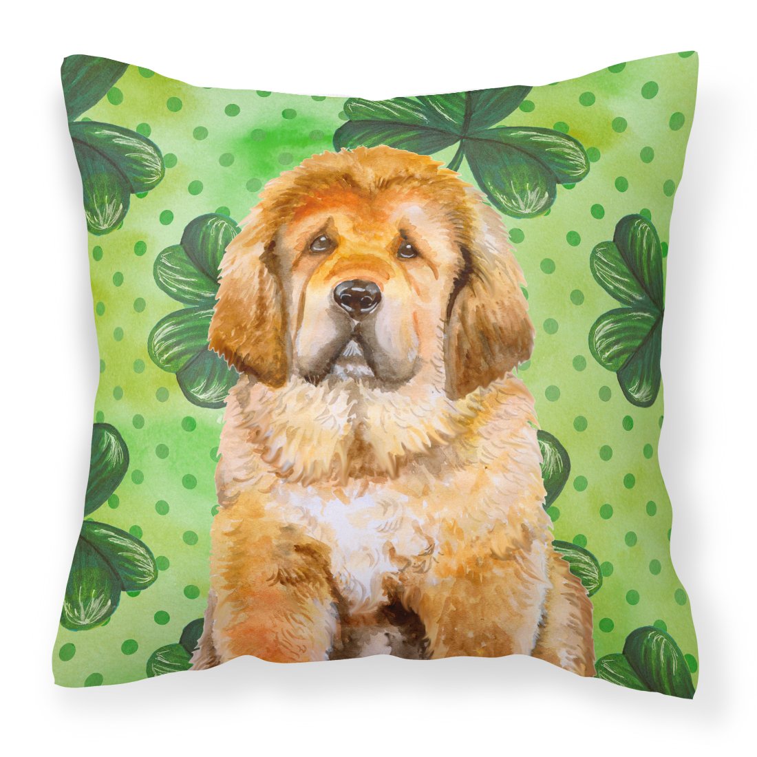 Tibetan Mastiff St Patrick&#39;s Fabric Decorative Pillow BB9895PW1818 by Caroline&#39;s Treasures