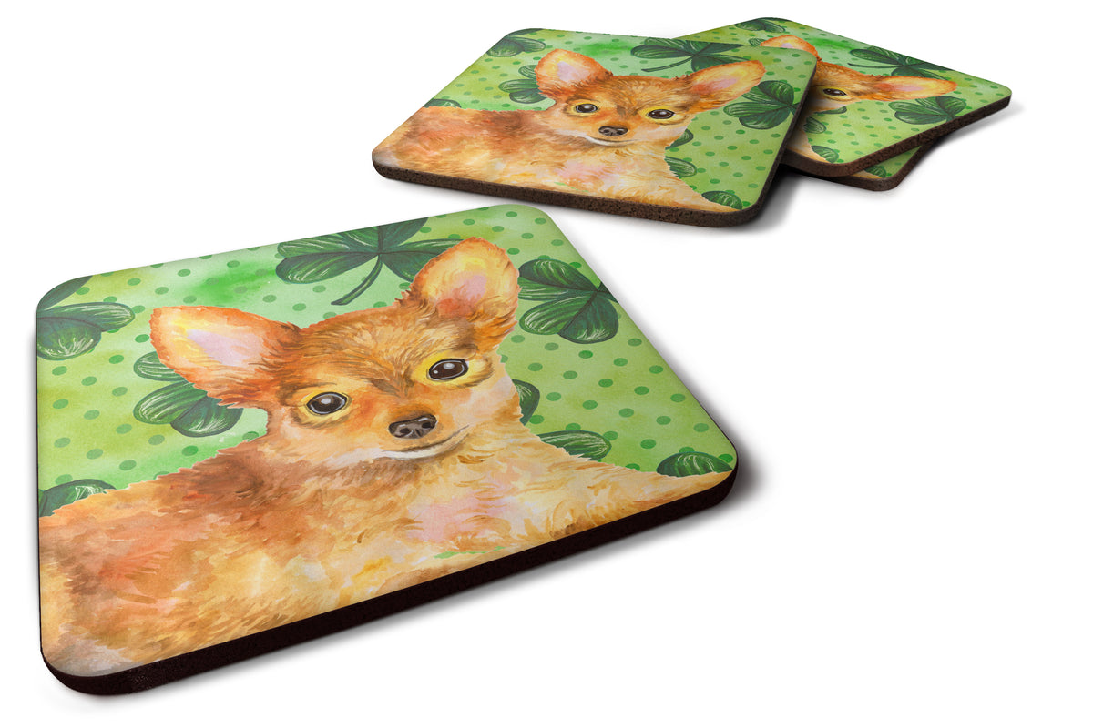 Toy Terrier St Patrick&#39;s Foam Coaster Set of 4 BB9896FC - the-store.com