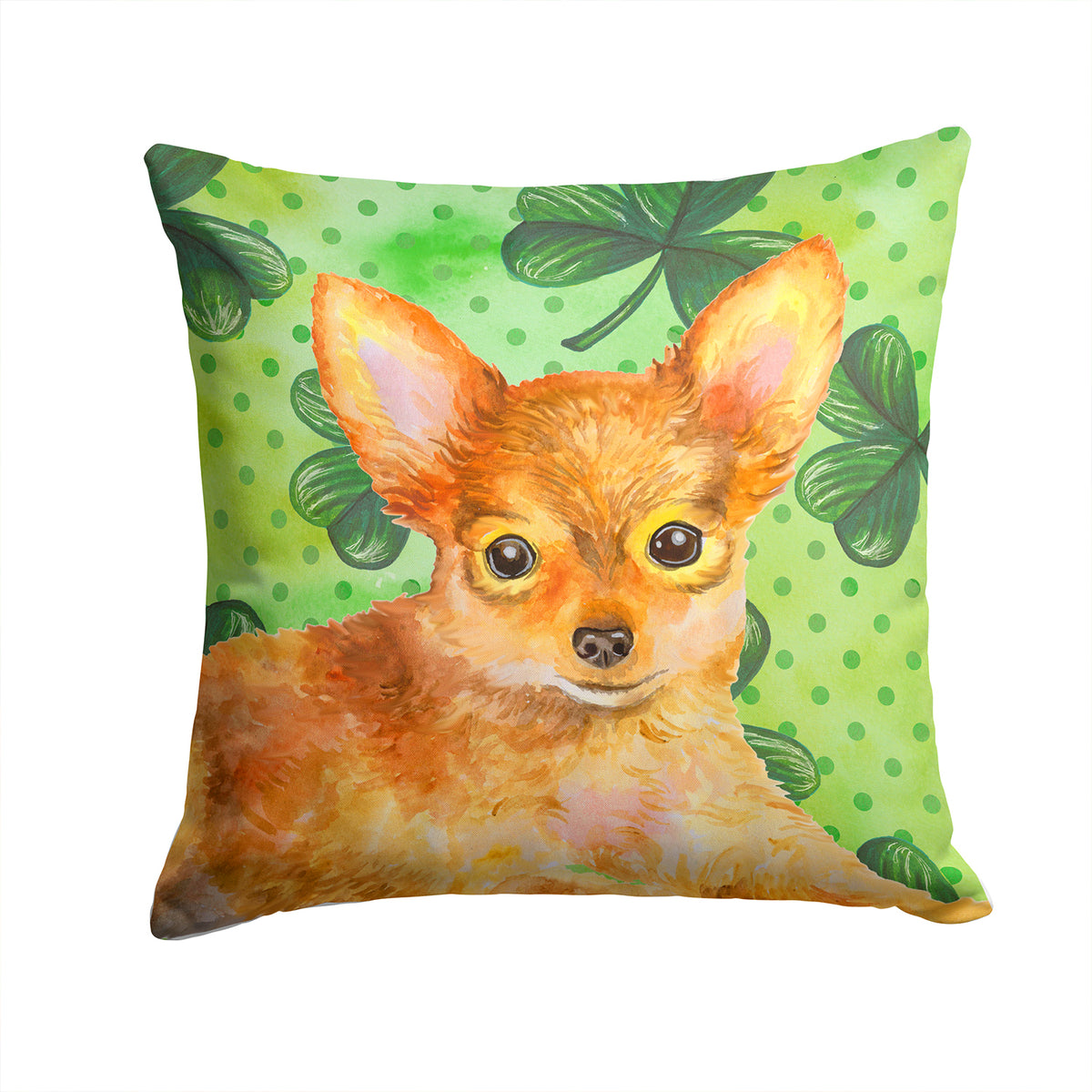 Toy Terrier St Patrick&#39;s Fabric Decorative Pillow BB9896PW1414 - the-store.com