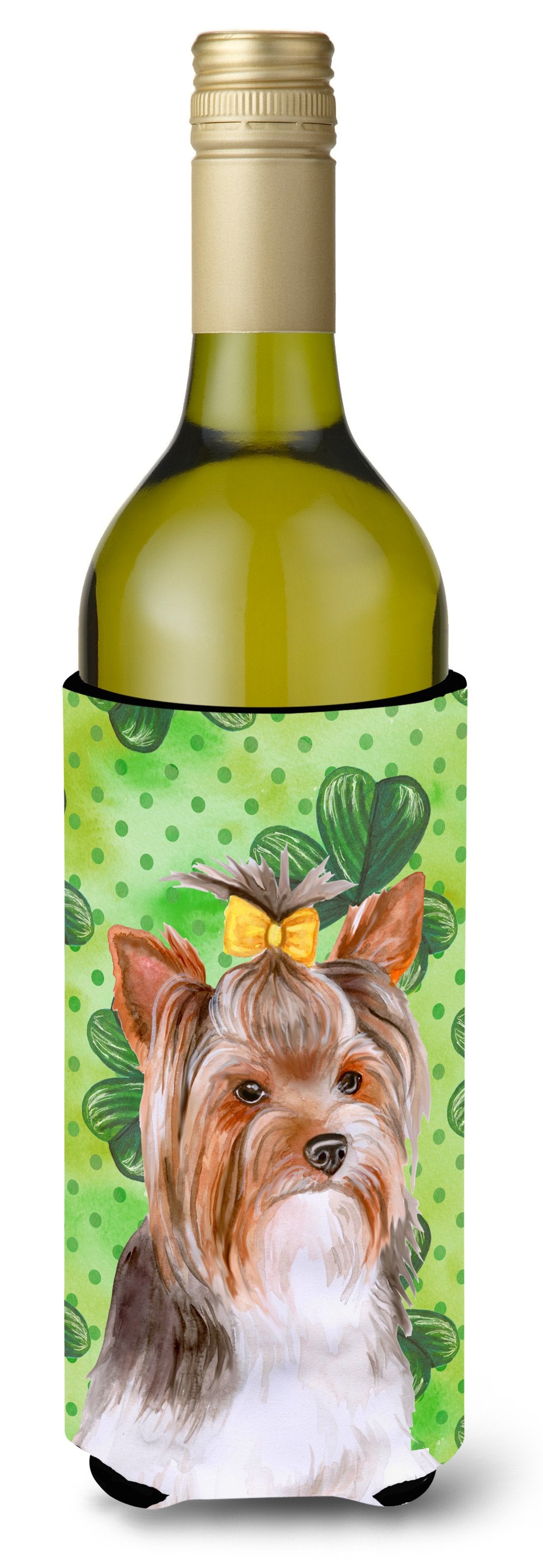 Yorkshire Terrier #2 St Patrick&#39;s Wine Bottle Beverge Insulator Hugger BB9897LITERK by Caroline&#39;s Treasures