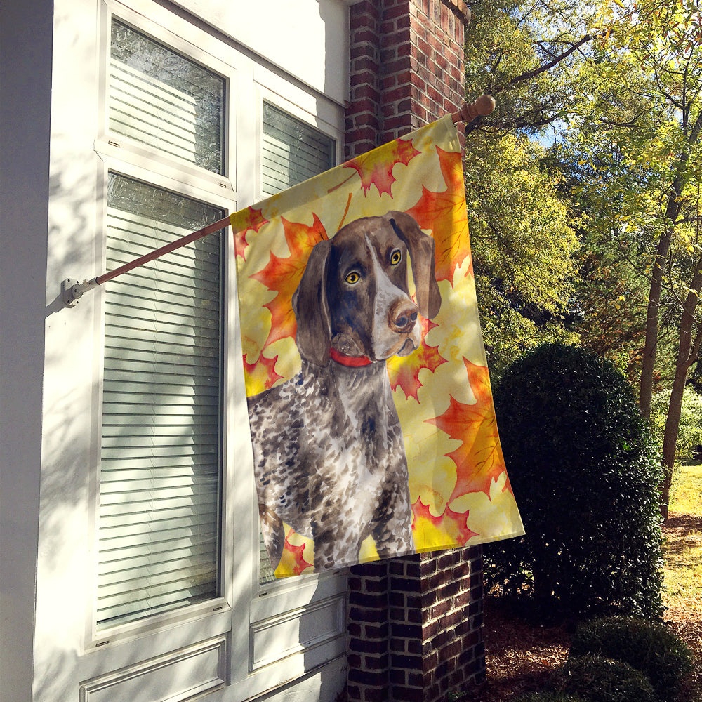 German Shorthaired Pointer Fall Flag Canvas House Size BB9902CHF  the-store.com.