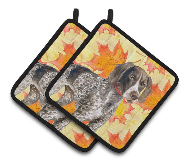 German Shorthaired Pointer Fall Pair of Pot Holders BB9902PTHD by Caroline's Treasures