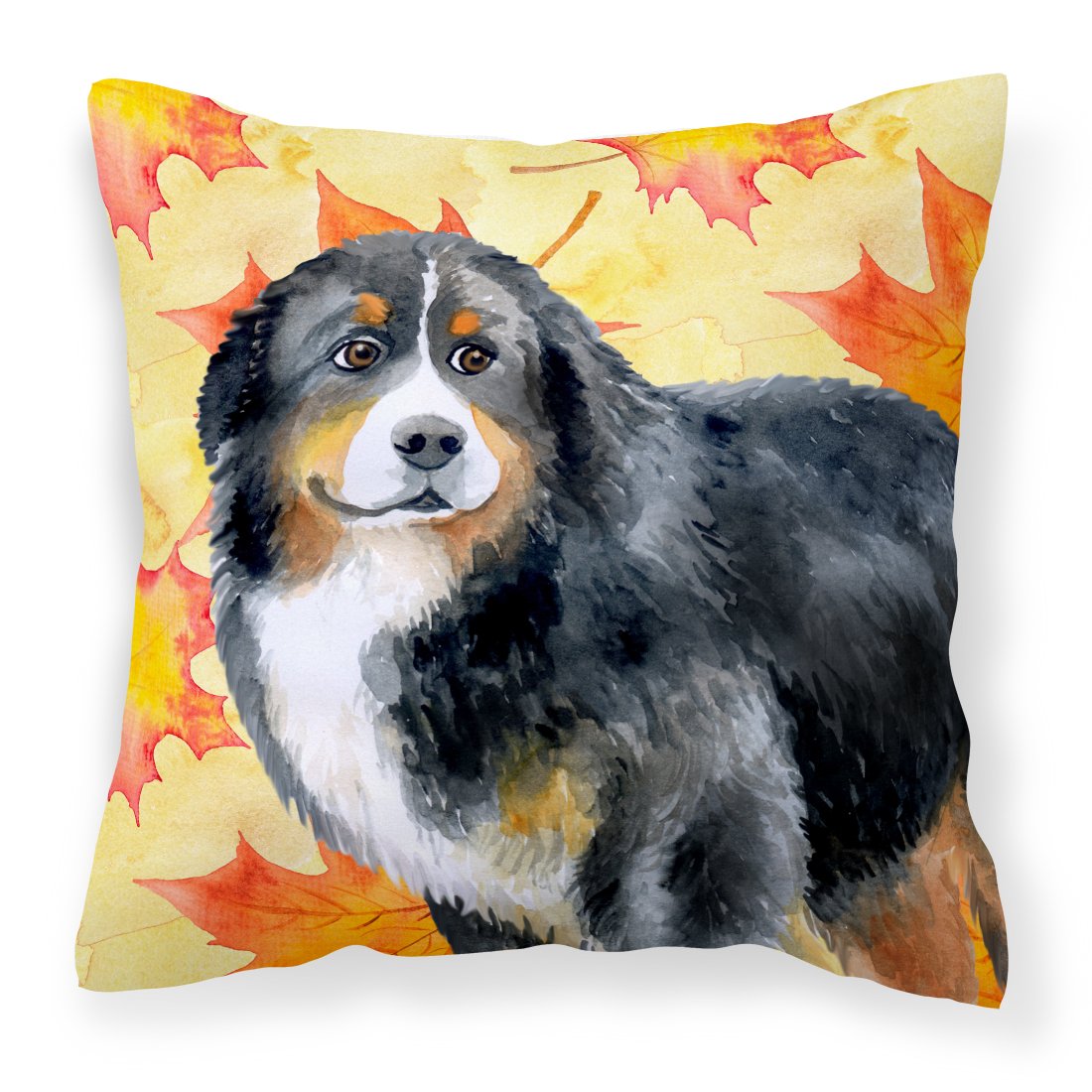 Bernese Mountain Dog Fall Fabric Decorative Pillow BB9906PW1818 by Caroline&#39;s Treasures