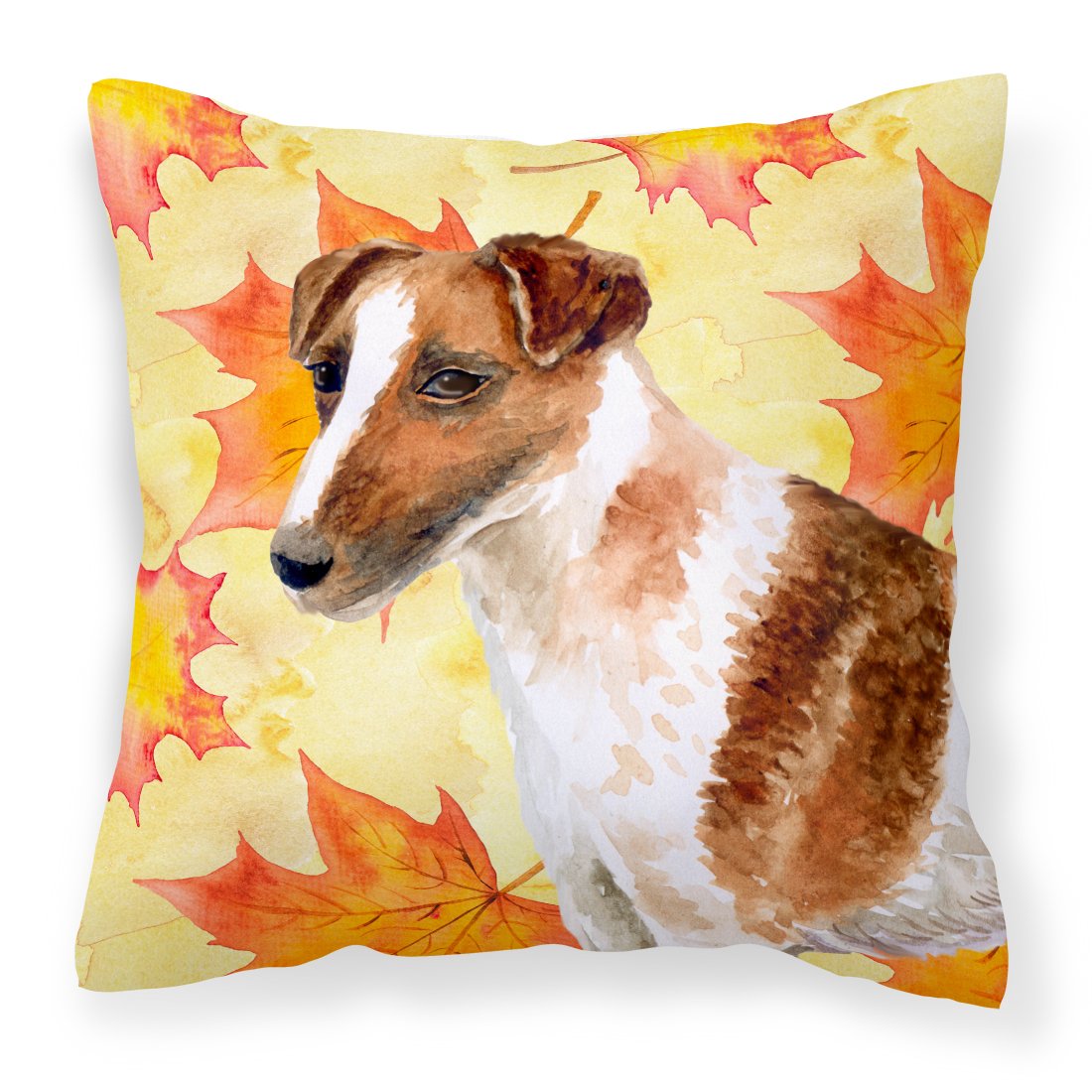 Smooth Fox Terrier Fall Fabric Decorative Pillow BB9908PW1818 by Caroline&#39;s Treasures