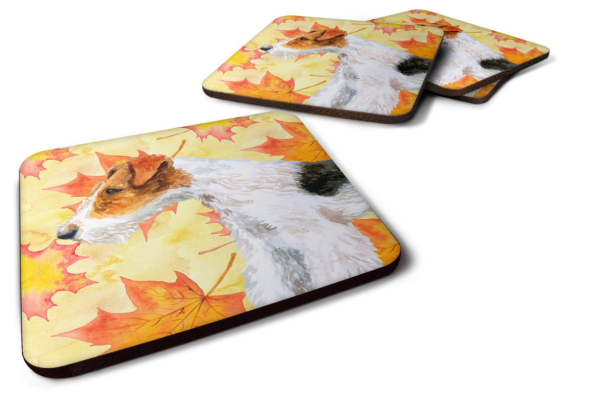 Caroline's Treasures Fox Terrier Fall Foam Coaster BB9911FC