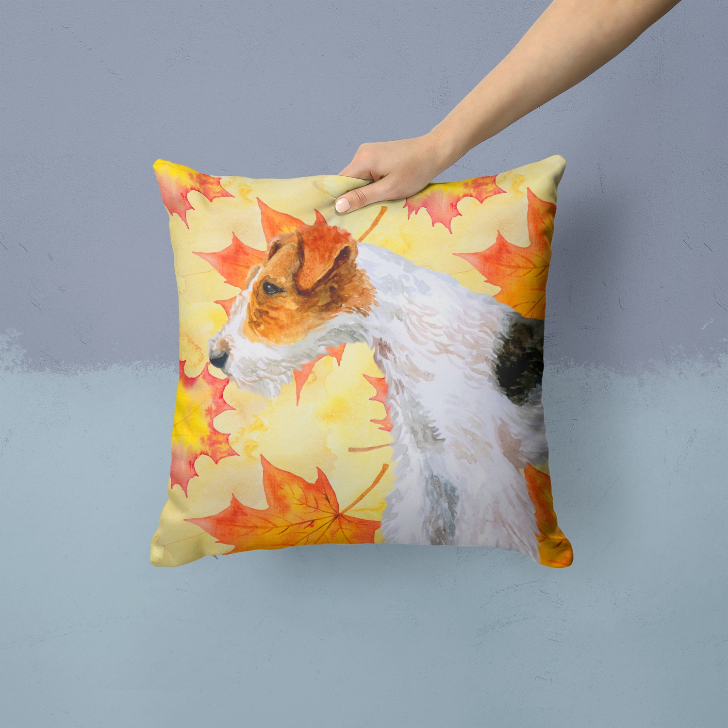 Fox Terrier Fall Fabric Decorative Pillow BB9911PW1414 - the-store.com