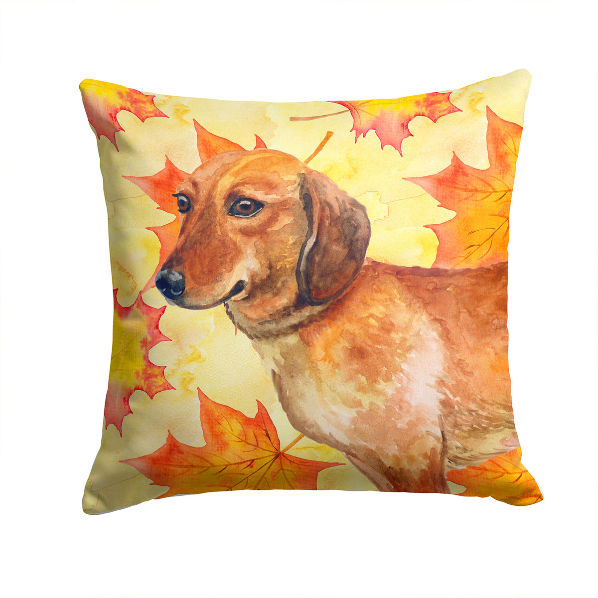 Dachshund Fall Fabric Decorative Pillow BB9913PW1414 - the-store.com