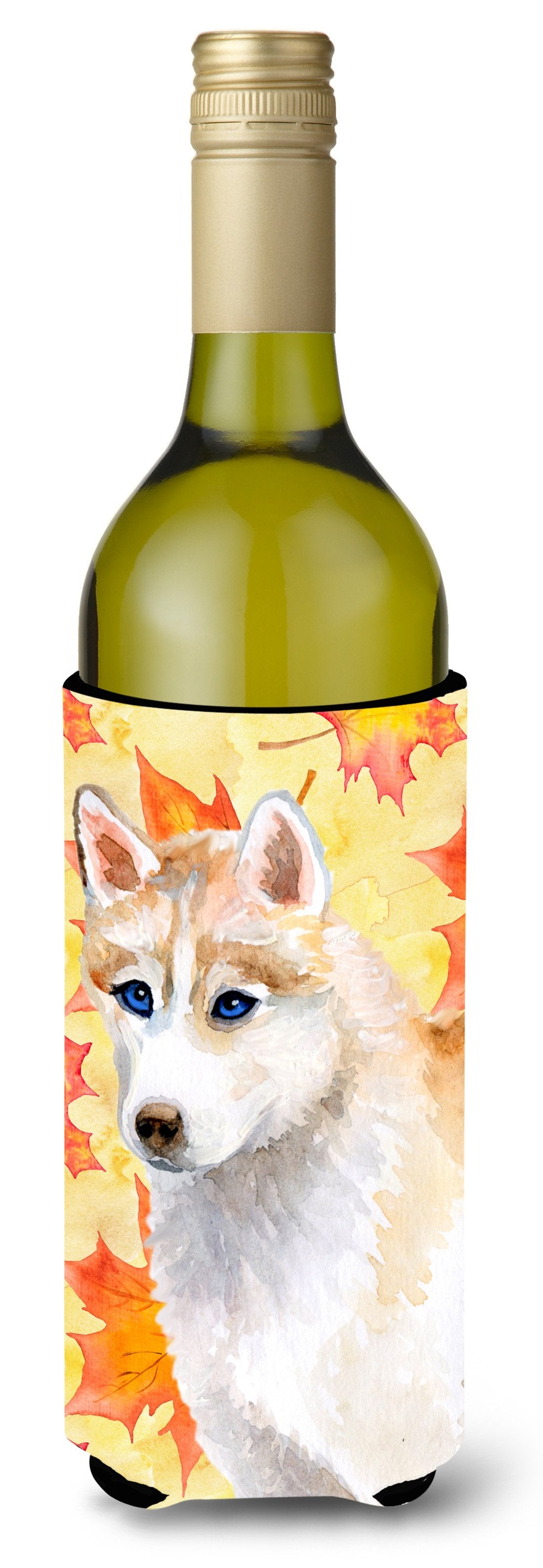 Siberian Husky Fall Wine Bottle Beverge Insulator Hugger BB9916LITERK by Caroline&#39;s Treasures