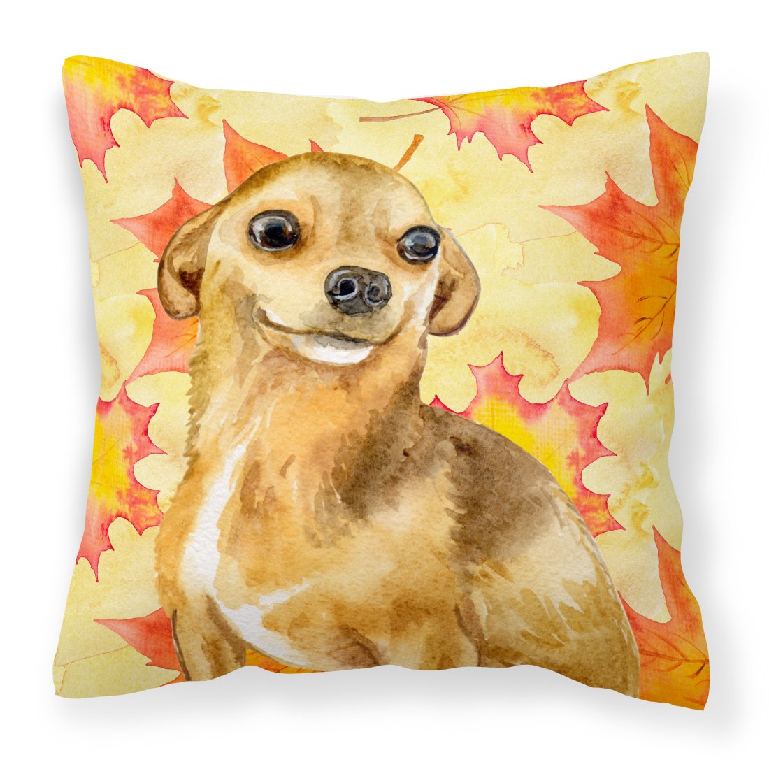 Chihuahua Fall Fabric Decorative Pillow BB9919PW1818 by Caroline&#39;s Treasures