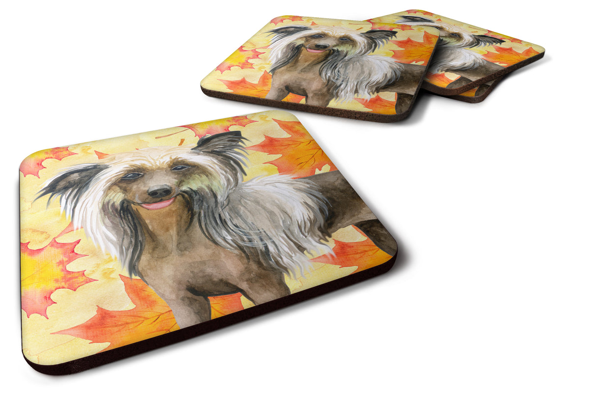 Chinese Crested Fall Foam Coaster Set of 4 BB9920FC - the-store.com