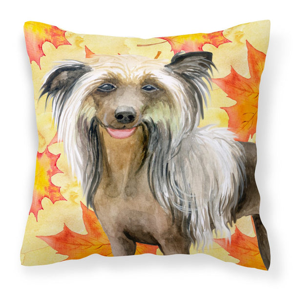 Chinese Crested Fall Fabric Decorative Pillow BB9920PW1818 by Caroline's Treasures